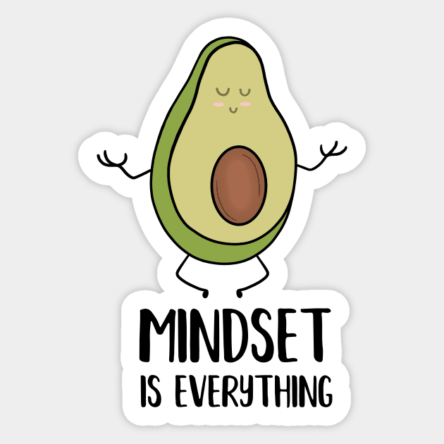Avocado Yoga, Mindset Motivational Quote Sticker by logiamerch